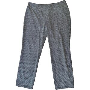 Susan Graver Weekend Essentials Black & White Print Pattern Pull-On Pants. XL.